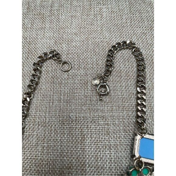 J.Crew Vintage Blue, Green, Pink Floral And Gem Necklace - Picture 5 of 9